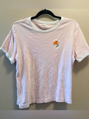 Levi's Pink Tee with Orange Floral Graphic